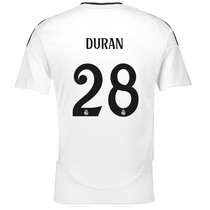 Herren Pol Duran #28 Weiß Heimtrikot Trikot 2024/25 T-Shirt Belgien