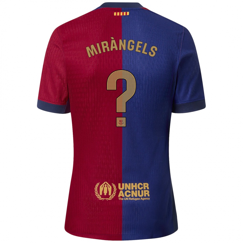 Homme Maillot Xavi Miràngels #0 Bleu Rouge Tenues Domicile 2024/25 T-Shirt Belgique