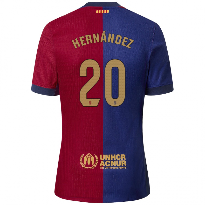 Homme Maillot Unai Hernández #20 Bleu Rouge Tenues Domicile 2024/25 T-Shirt Belgique