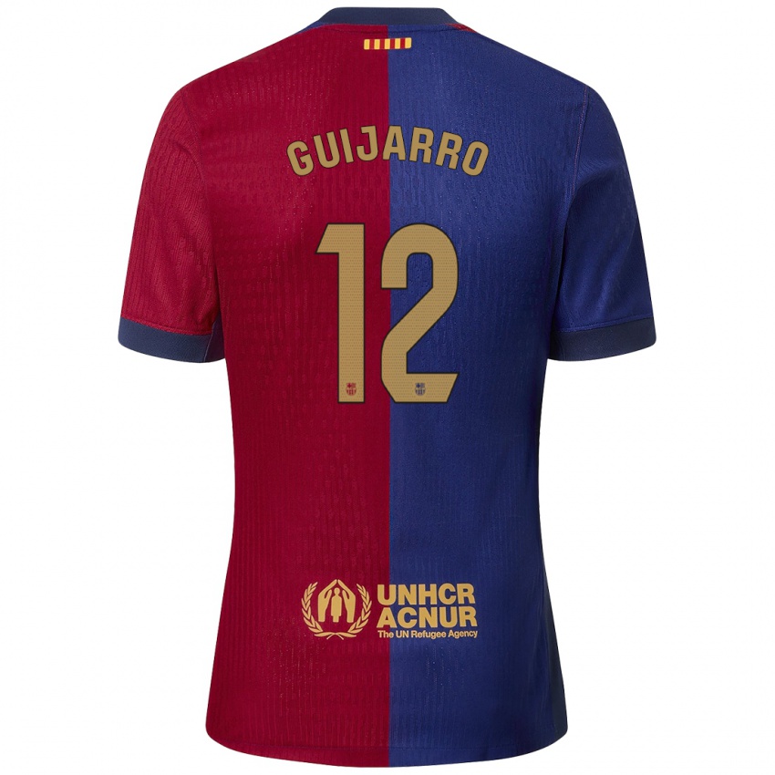 Homme Maillot Patricia Guijarro #12 Bleu Rouge Tenues Domicile 2024/25 T-Shirt Belgique