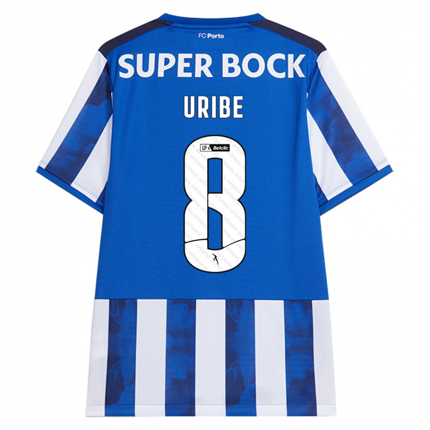 Heren Mateus Uribe #8 Blauw Wit Thuisshirt Thuistenue 2024/25 T-Shirt België