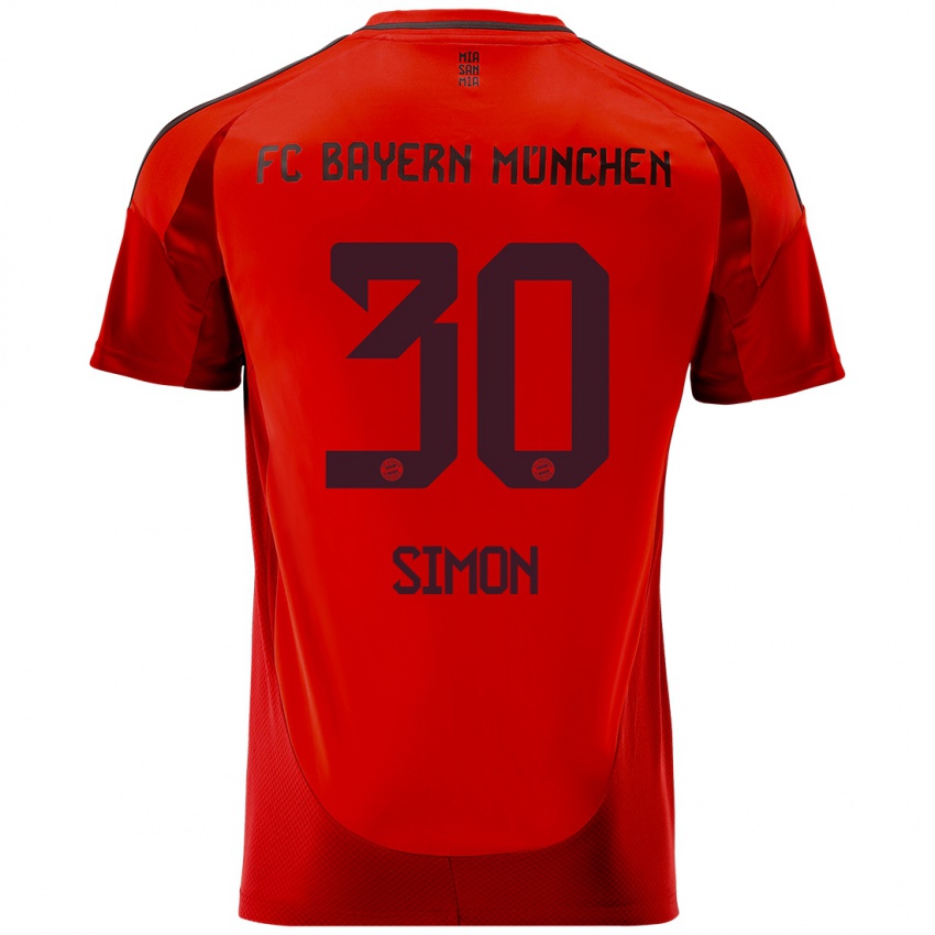 Heren Carolin Simon #30 Rood Thuisshirt Thuistenue 2024/25 T-Shirt België