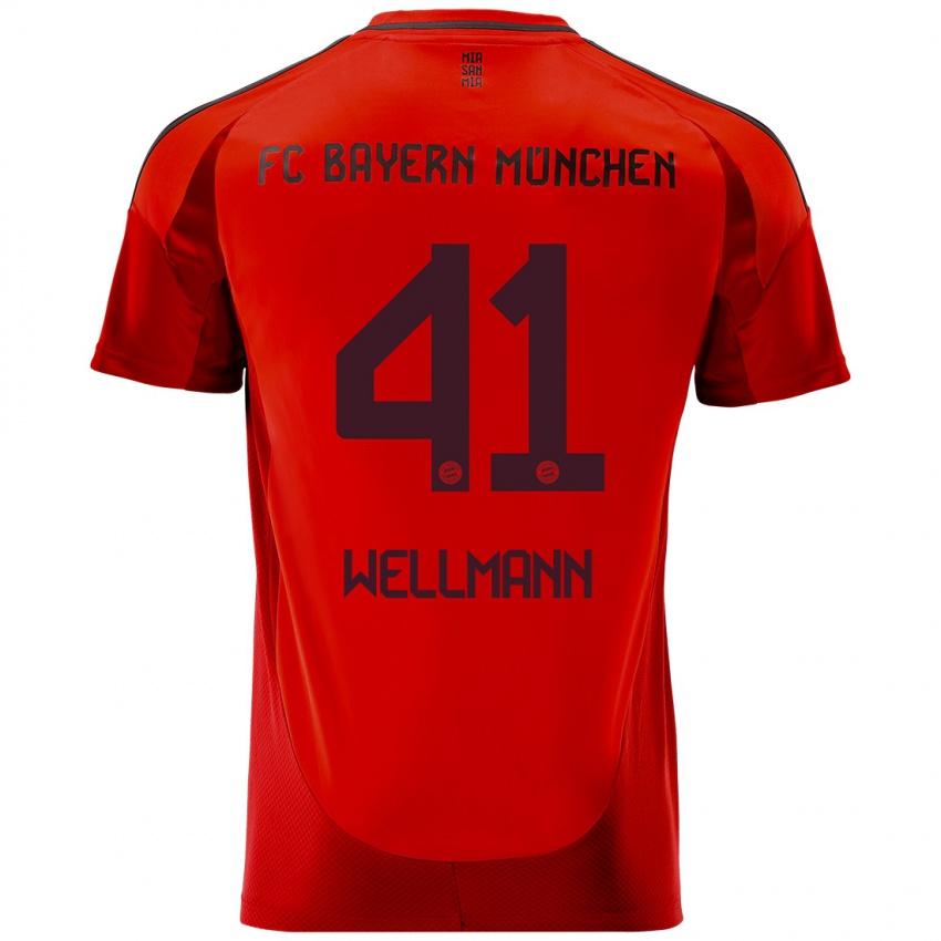 Heren Anna Wellmann #41 Rood Thuisshirt Thuistenue 2024/25 T-Shirt België