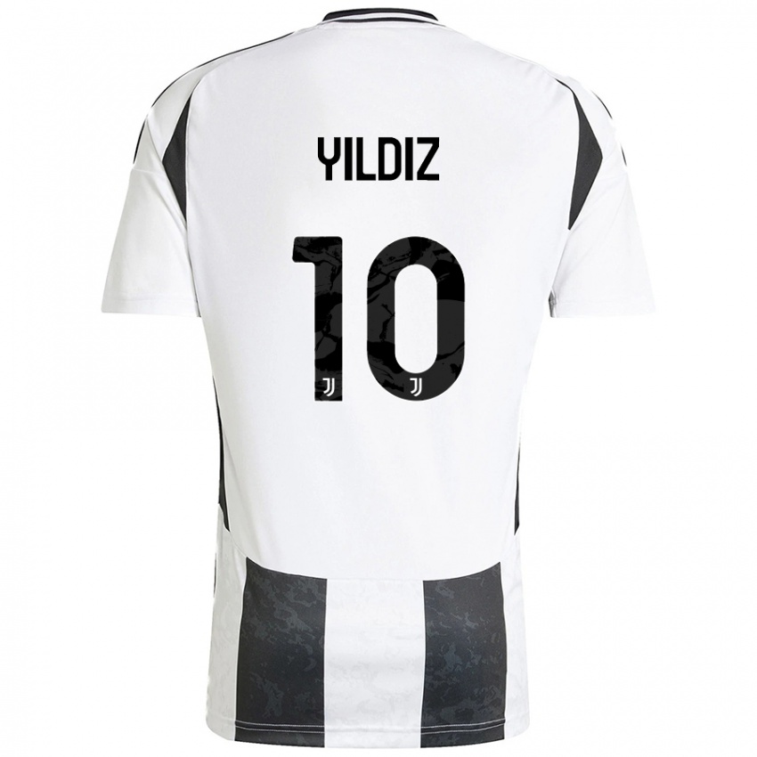 Herren Kenan Yildiz #10 Weiß Schwarz Heimtrikot Trikot 2024/25 T-Shirt Belgien