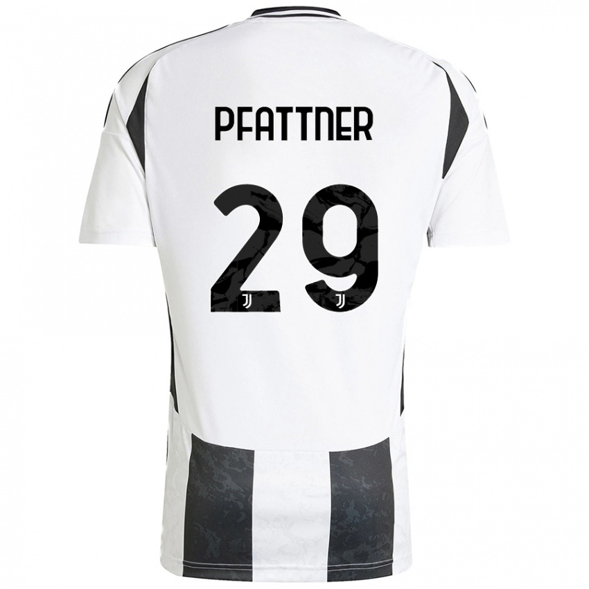 Heren Elisa Pfattner #29 Wit Zwart Thuisshirt Thuistenue 2024/25 T-Shirt België