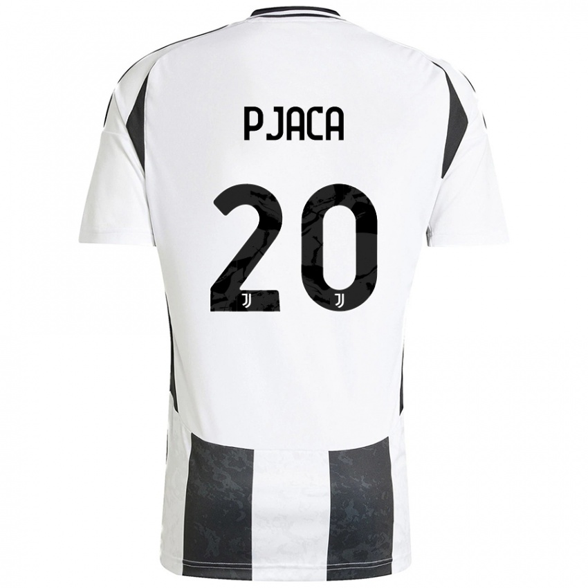 Homme Maillot Marko Pjaca #20 Blanc Noir Tenues Domicile 2024/25 T-Shirt Belgique