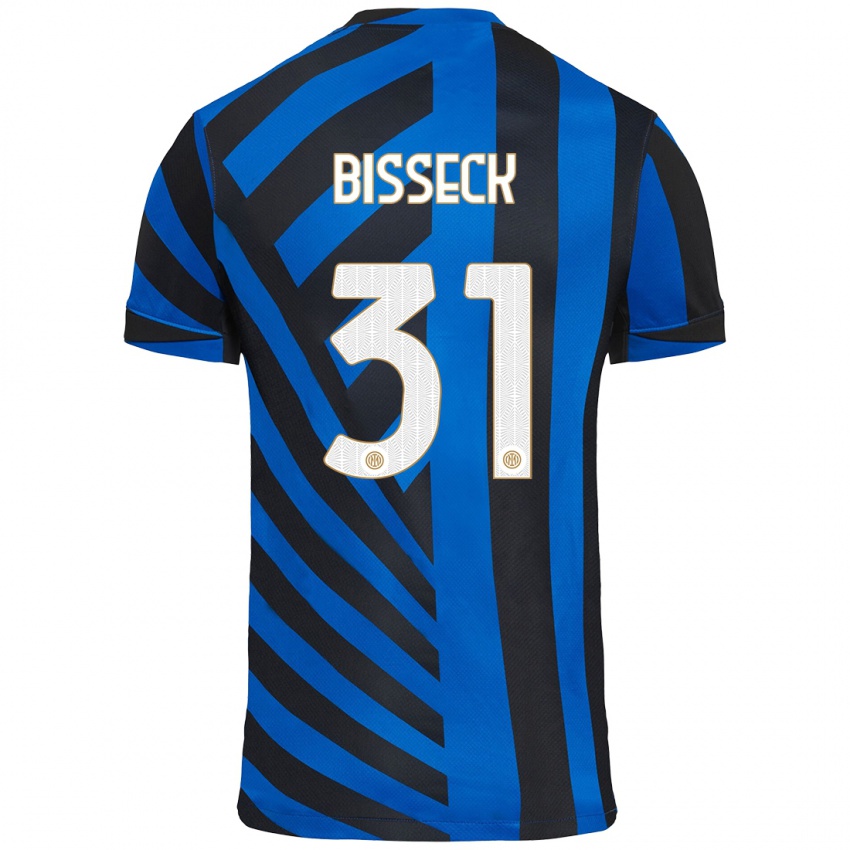 Heren Yann Bisseck #31 Blauw Zwart Thuisshirt Thuistenue 2024/25 T-Shirt België