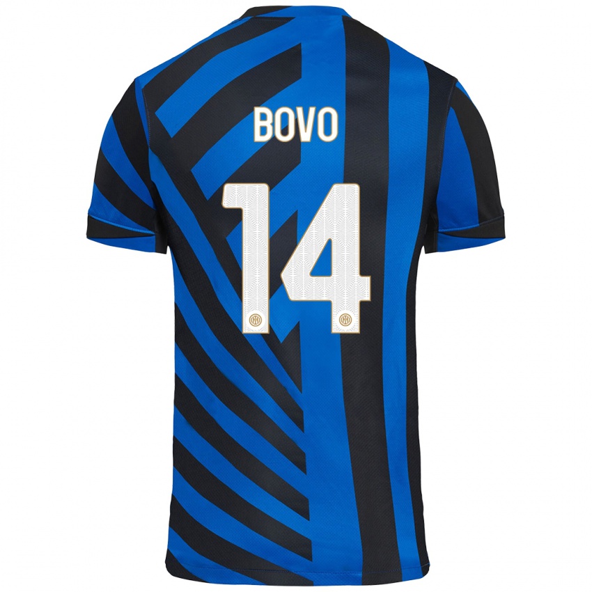 Heren Leonardo Bovo #14 Blauw Zwart Thuisshirt Thuistenue 2024/25 T-Shirt België