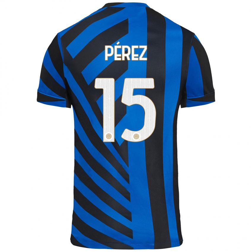 Heren Álex Pérez #15 Blauw Zwart Thuisshirt Thuistenue 2024/25 T-Shirt België