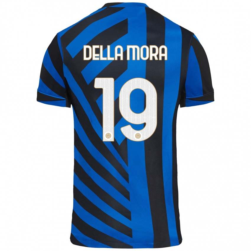 Heren Tommaso Della Mora #19 Blauw Zwart Thuisshirt Thuistenue 2024/25 T-Shirt België