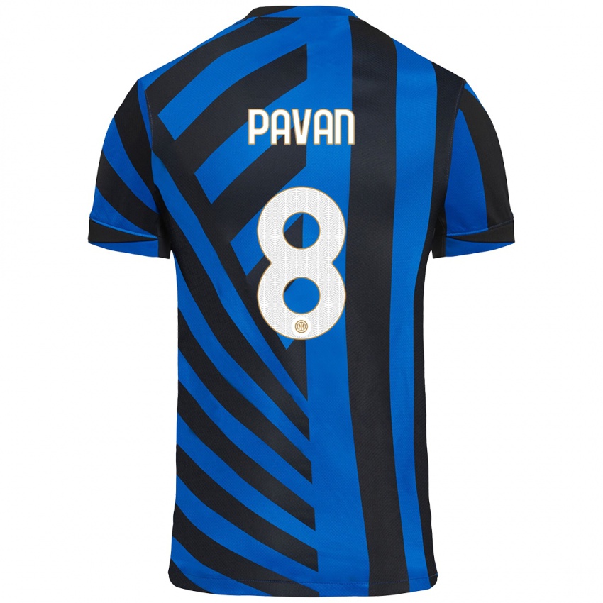 Heren Matilde Pavan #8 Blauw Zwart Thuisshirt Thuistenue 2024/25 T-Shirt België