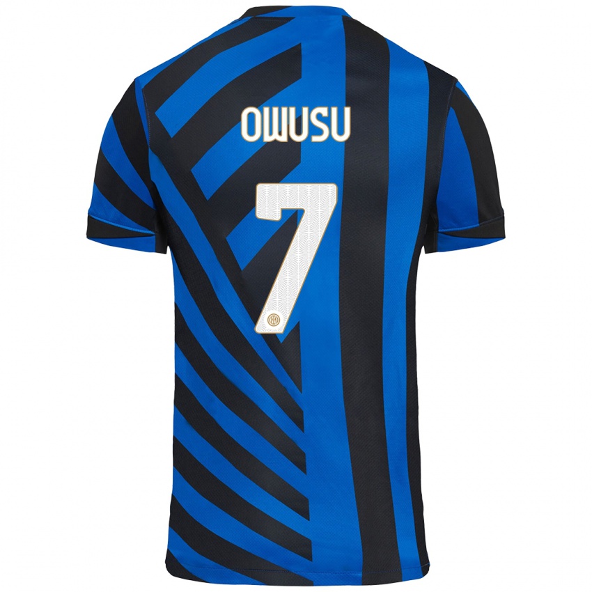 Heren Enoch Owusu #7 Blauw Zwart Thuisshirt Thuistenue 2024/25 T-Shirt België