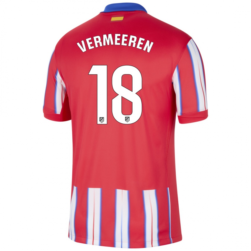 Heren Arthur Vermeeren #18 Rood Wit Blauw Thuisshirt Thuistenue 2024/25 T-Shirt België