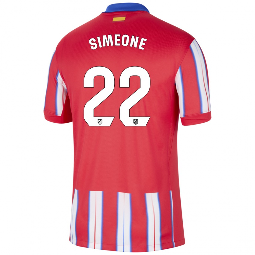 Heren Giuliano Simeone #22 Rood Wit Blauw Thuisshirt Thuistenue 2024/25 T-Shirt België