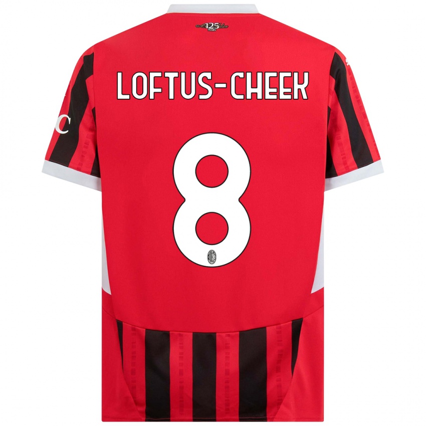 Herren Ruben Loftus-Cheek #8 Rot Schwarz Heimtrikot Trikot 2024/25 T-Shirt Belgien