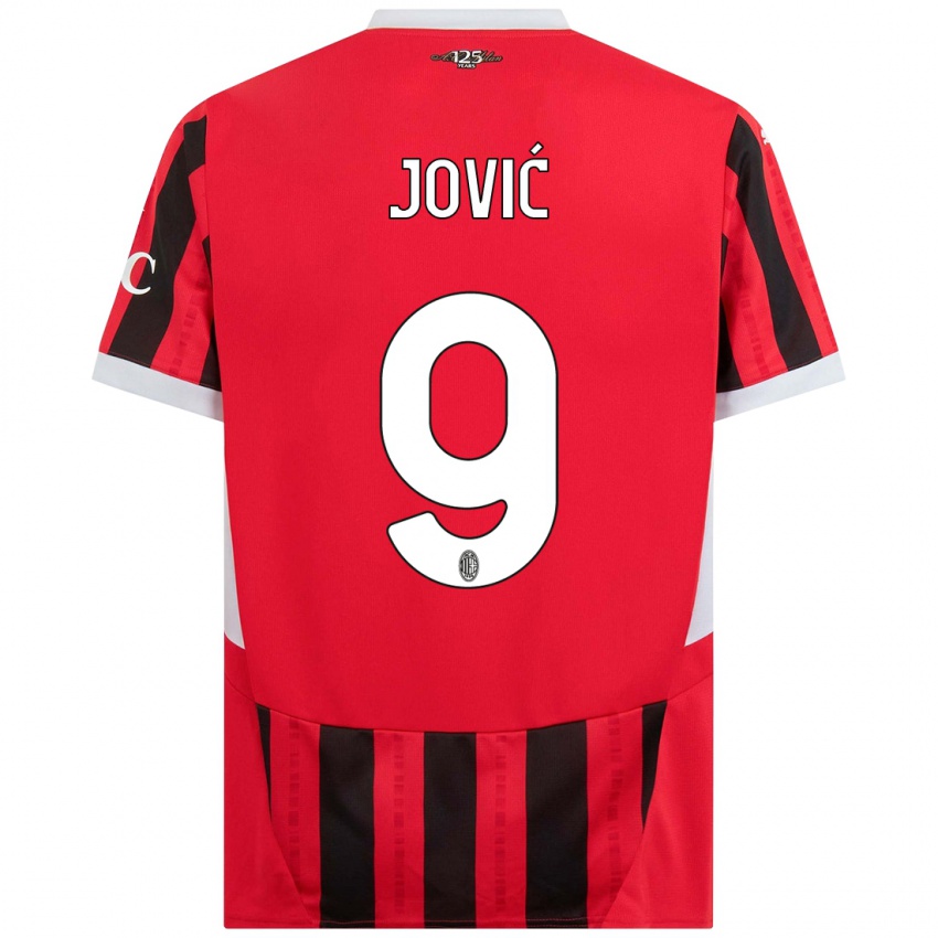 Heren Luka Jovic #9 Rood Zwart Thuisshirt Thuistenue 2024/25 T-Shirt België