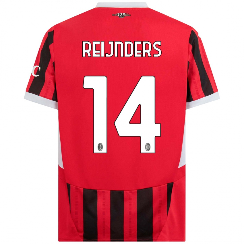 Heren Tijjani Reijnders #14 Rood Zwart Thuisshirt Thuistenue 2024/25 T-Shirt België