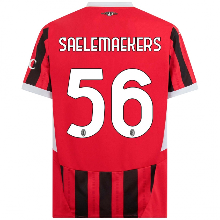 Heren Alexis Saelemaekers #56 Rood Zwart Thuisshirt Thuistenue 2024/25 T-Shirt België