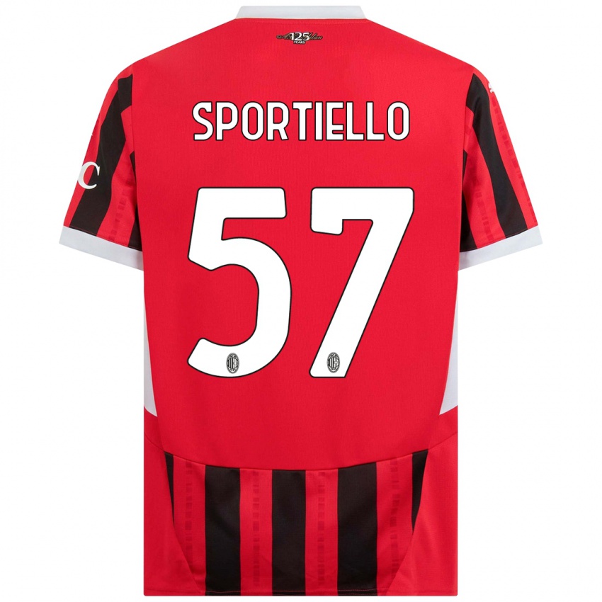 Heren Marco Sportiello #57 Rood Zwart Thuisshirt Thuistenue 2024/25 T-Shirt België