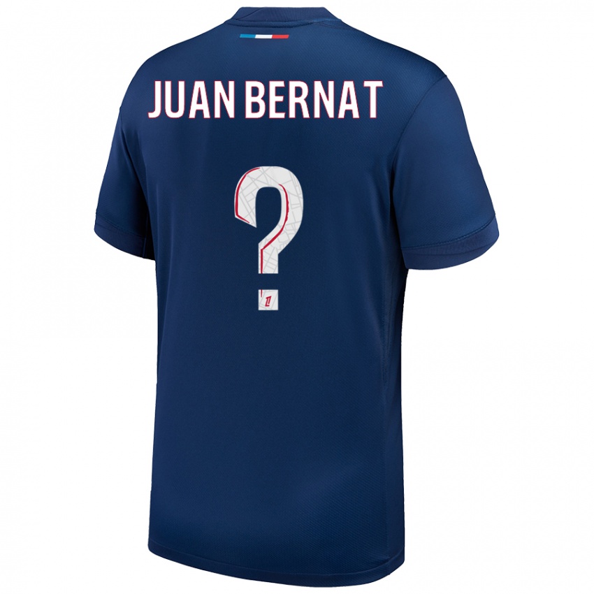 Homme Maillot Juan Bernat #0 Bleu Marine Blanc Tenues Domicile 2024/25 T-Shirt Belgique