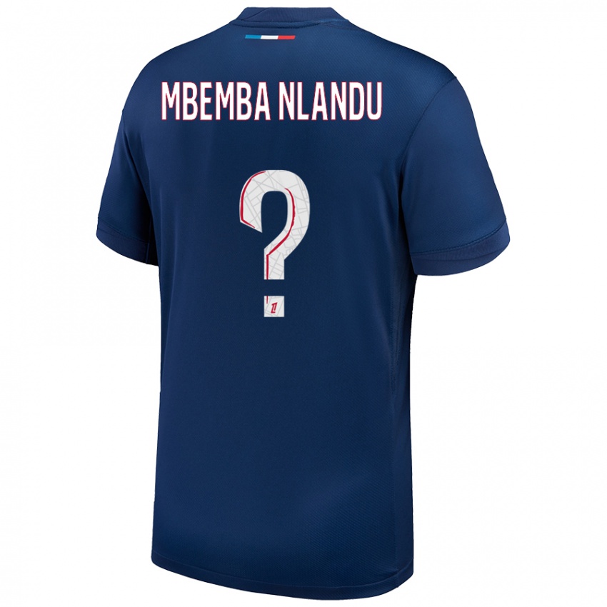 Herren Emmanuel Mbemba Nlandu #0 Marineblau Weiß Heimtrikot Trikot 2024/25 T-Shirt Belgien