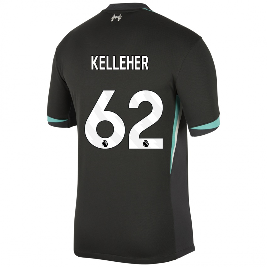 Heren Caoimhin Kelleher #62 Zwart Antraciet Wit Uitshirt Uittenue 2024/25 T-Shirt België