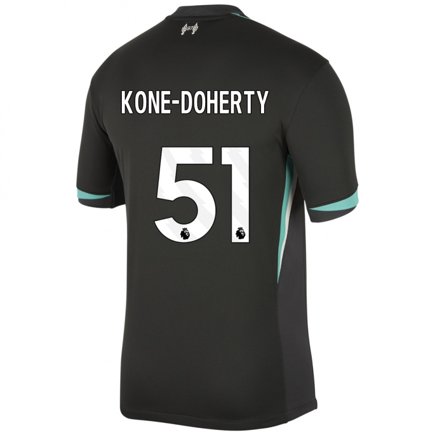 Homme Maillot Trent Kone-Doherty #51 Noir Anthracite Blanc Tenues Extérieur 2024/25 T-Shirt Belgique