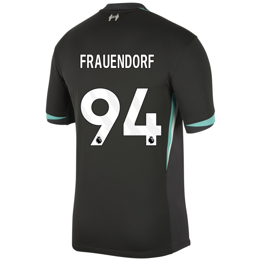 Homme Maillot Melkamu Frauendorf #94 Noir Anthracite Blanc Tenues Extérieur 2024/25 T-Shirt Belgique