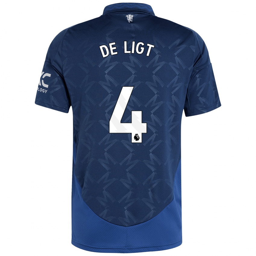 Homme Maillot Matthijs De Ligt #4 Indigo Tenues Extérieur 2024/25 T-Shirt Belgique