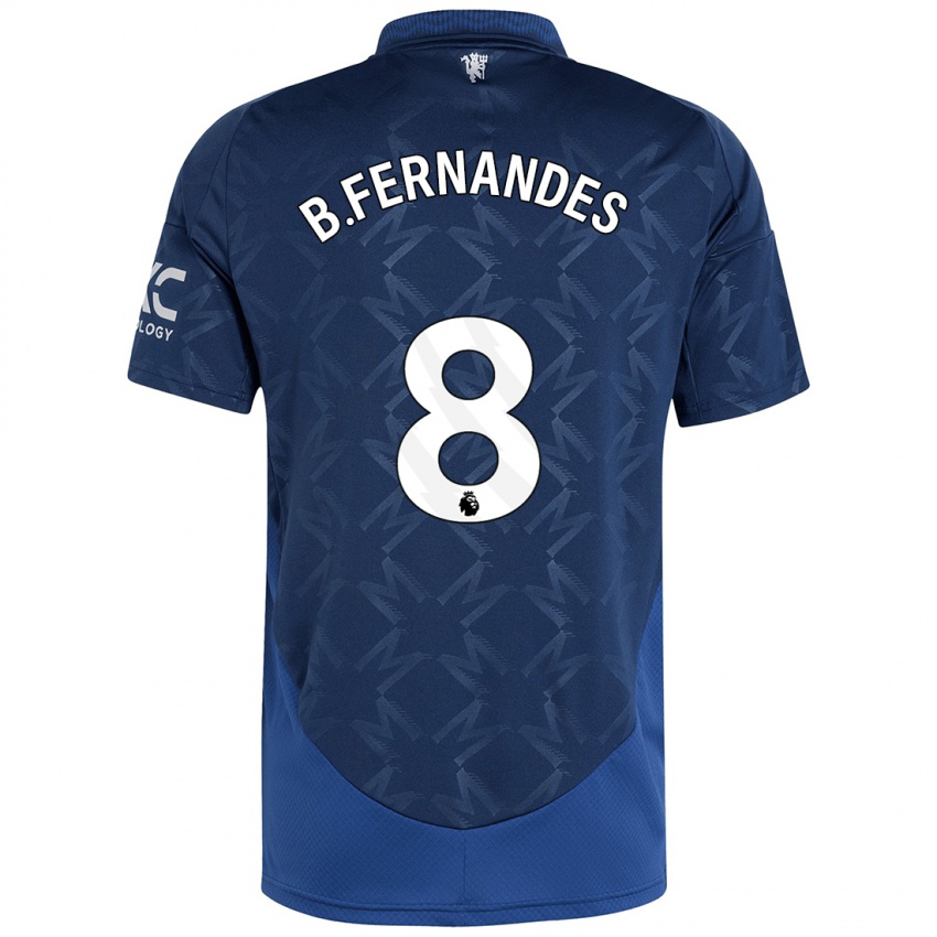 Homme Maillot Bruno Fernandes #8 Indigo Tenues Extérieur 2024/25 T-Shirt Belgique