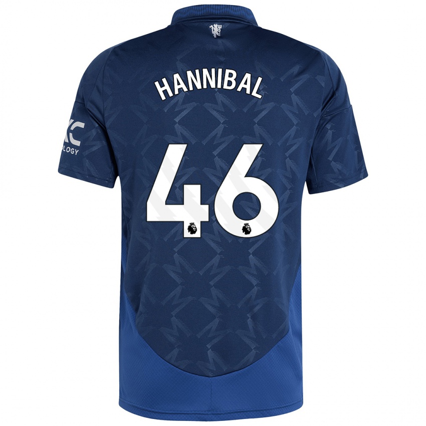 Homme Maillot Hannibal Mejbri #46 Indigo Tenues Extérieur 2024/25 T-Shirt Belgique