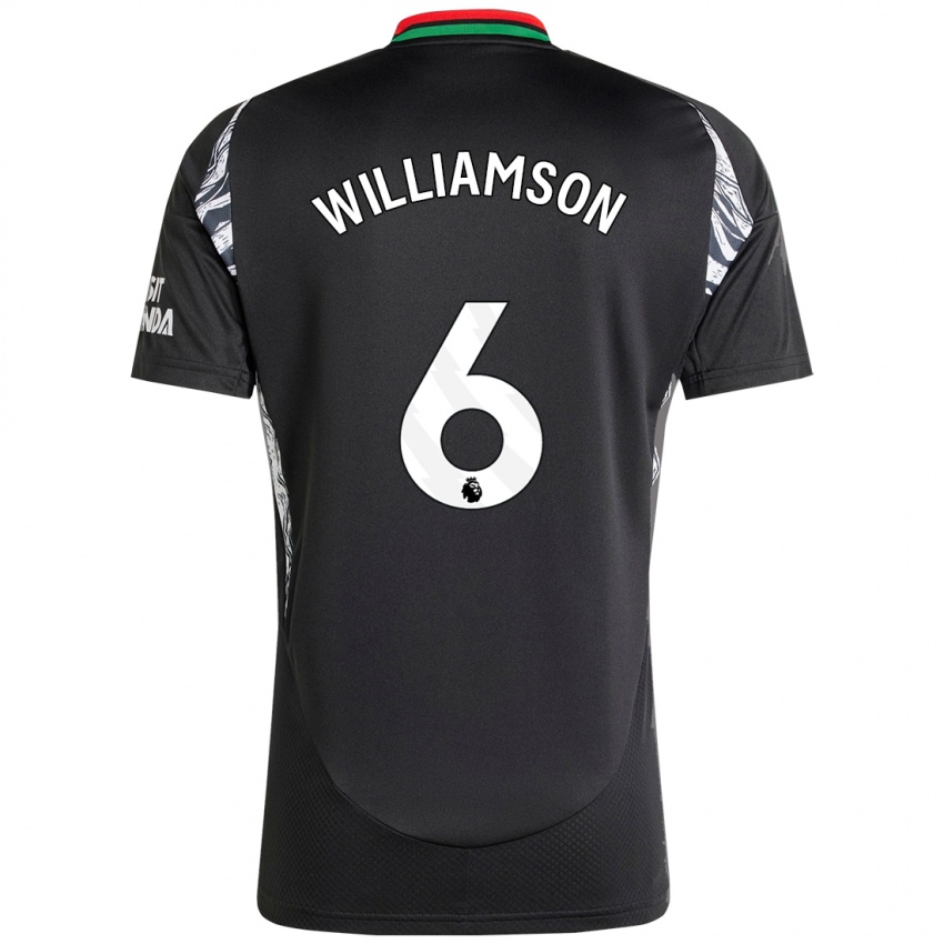 Homme Maillot Leah Williamson #6 Noir Tenues Extérieur 2024/25 T-Shirt Belgique