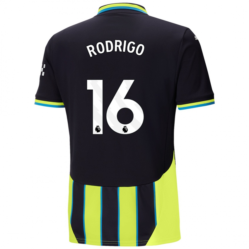 Herren Rodrigo Hernandez #16 Blaugelb Auswärtstrikot Trikot 2024/25 T-Shirt Belgien