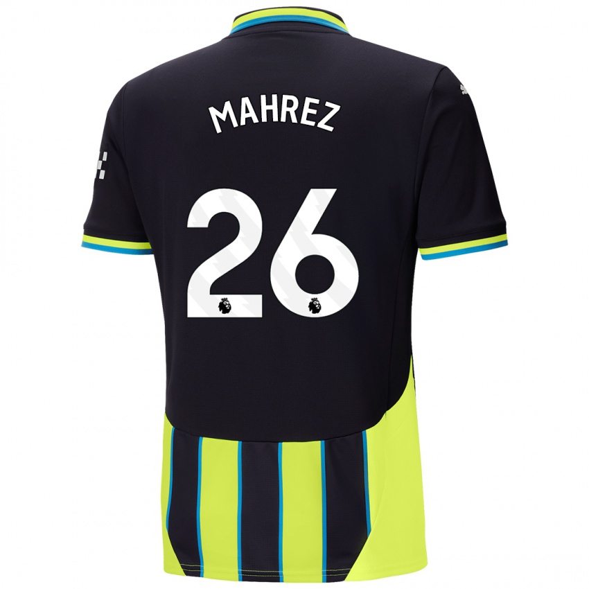 Herren Riyad Mahrez #26 Blaugelb Auswärtstrikot Trikot 2024/25 T-Shirt Belgien