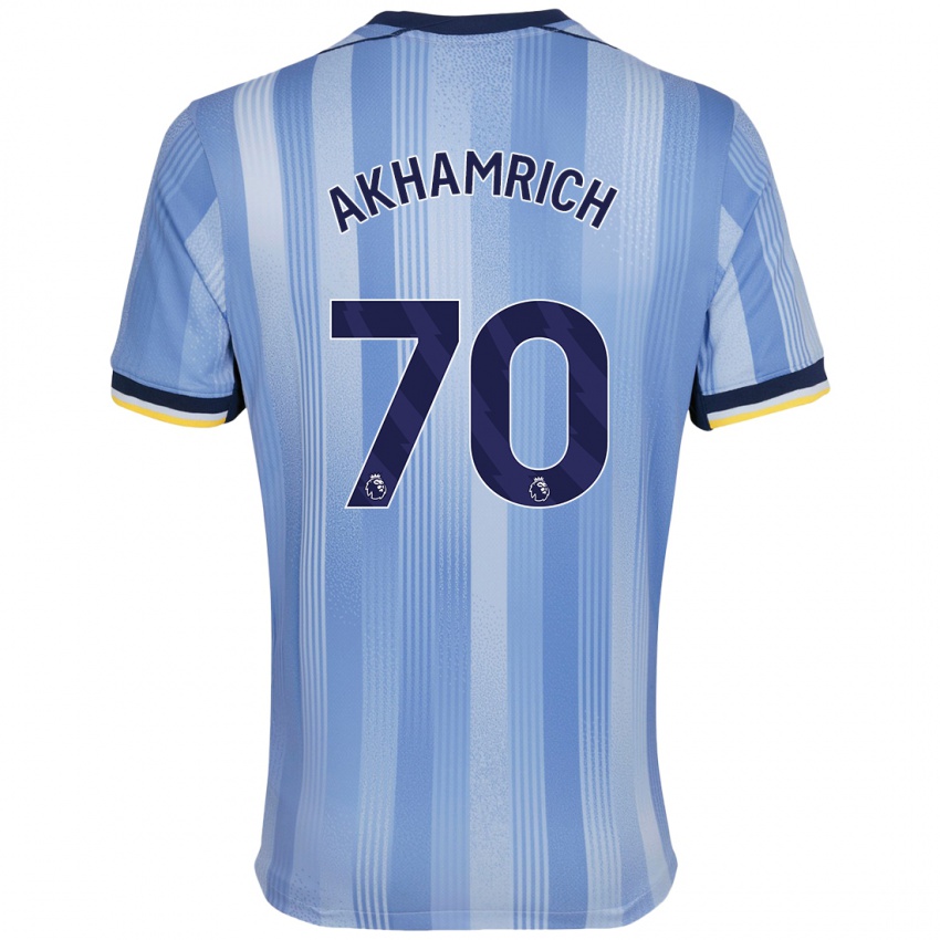 Heren Yusuf Akhamrich #70 Lichtblauw Uitshirt Uittenue 2024/25 T-Shirt België