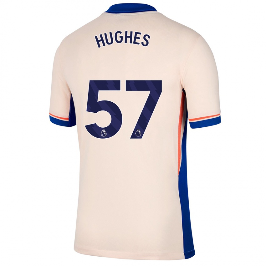 Homme Maillot Brodi Hughes #57 Beige Clair Tenues Extérieur 2024/25 T-Shirt Belgique