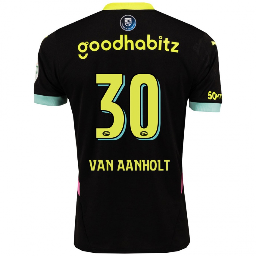 Homme Maillot Patrick Van Aanholt #30 Noir Jaune Tenues Extérieur 2024/25 T-Shirt Belgique