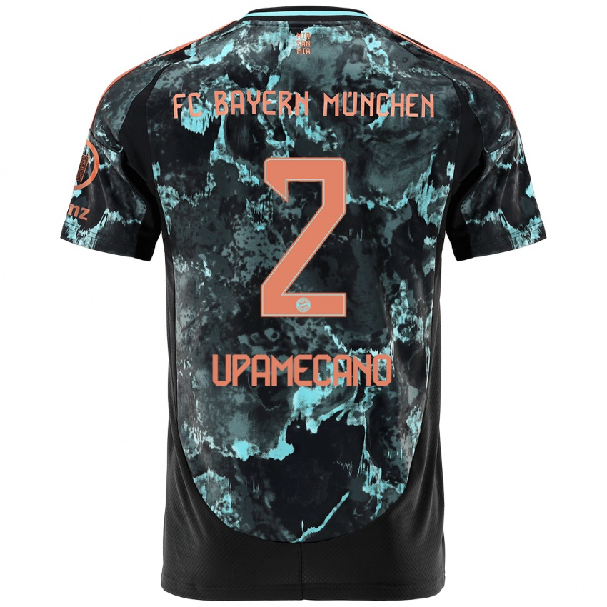 Heren Dayot Upamecano #2 Zwart Uitshirt Uittenue 2024/25 T-Shirt België