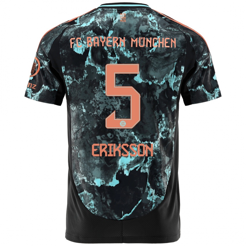 Homme Maillot Magdalena Eriksson #5 Noir Tenues Extérieur 2024/25 T-Shirt Belgique