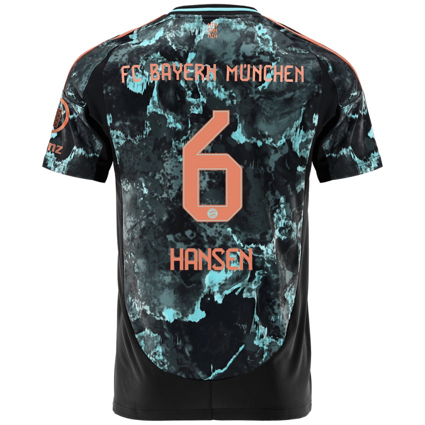 Heren Tuva Hansen #6 Zwart Uitshirt Uittenue 2024/25 T-Shirt België