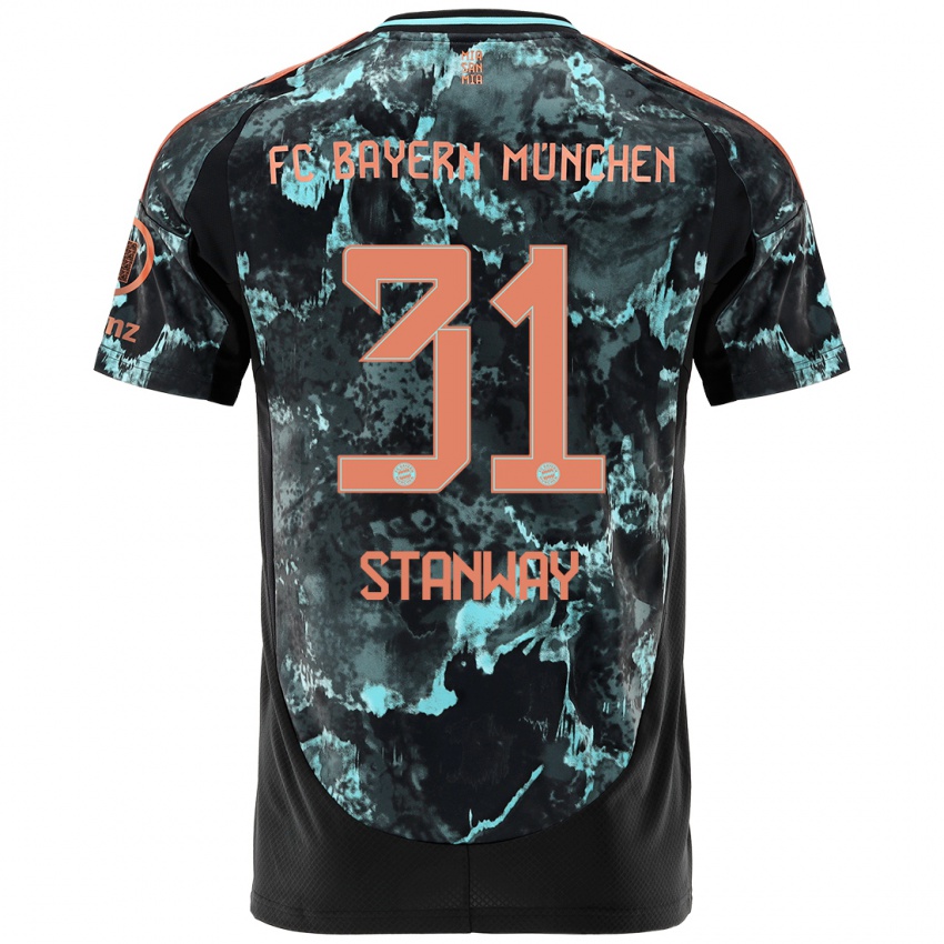 Heren Georgia Stanway #31 Zwart Uitshirt Uittenue 2024/25 T-Shirt België