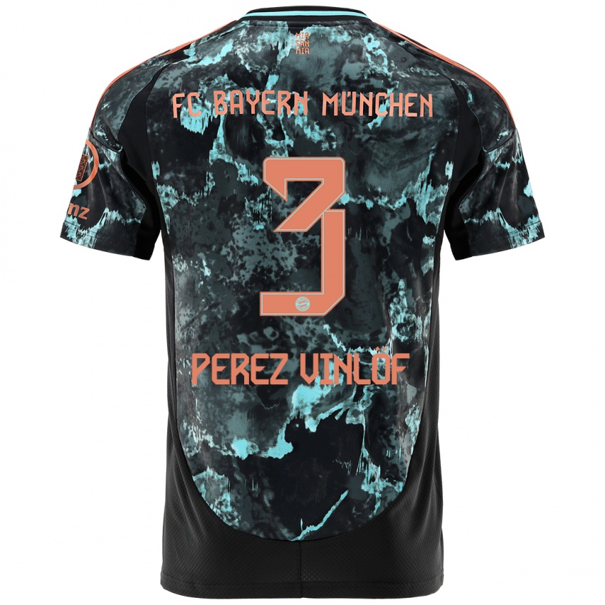 Heren Matteo Perez Vinlöf #3 Zwart Uitshirt Uittenue 2024/25 T-Shirt België