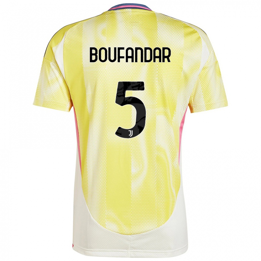 Heren Adam Boufandar #5 Zonnig Geel Uitshirt Uittenue 2024/25 T-Shirt België