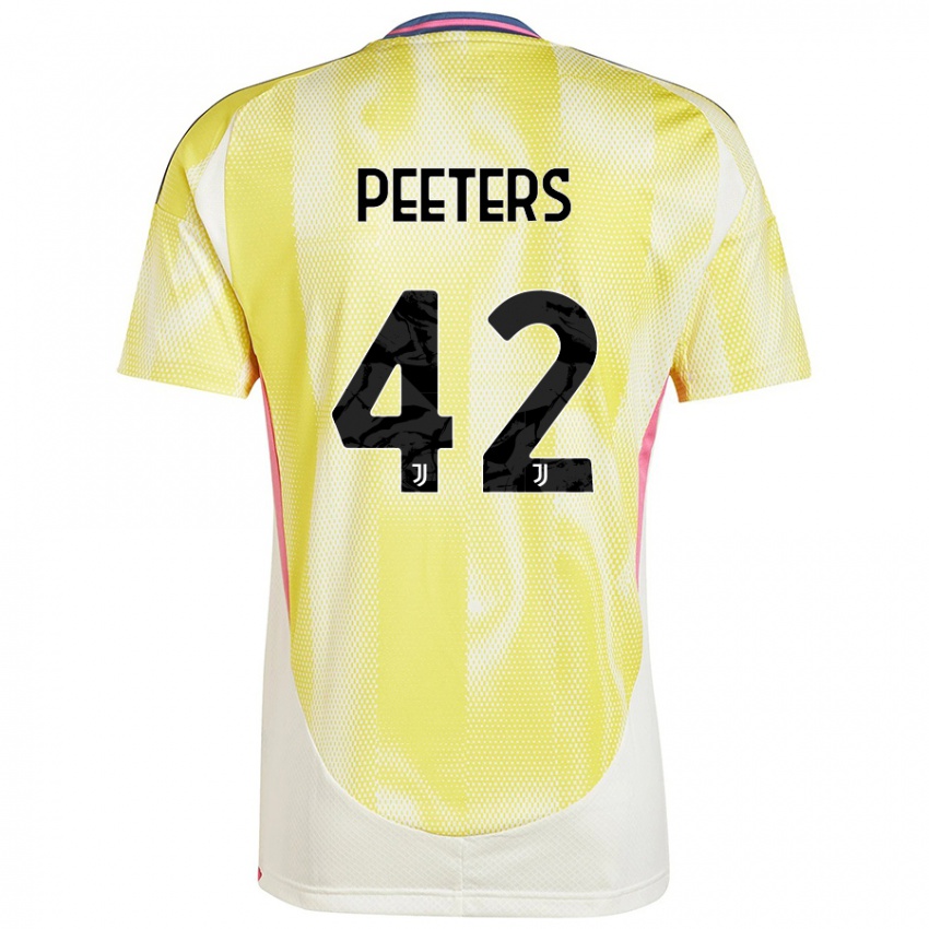 Heren Daouda Peeters #42 Zonnig Geel Uitshirt Uittenue 2024/25 T-Shirt België