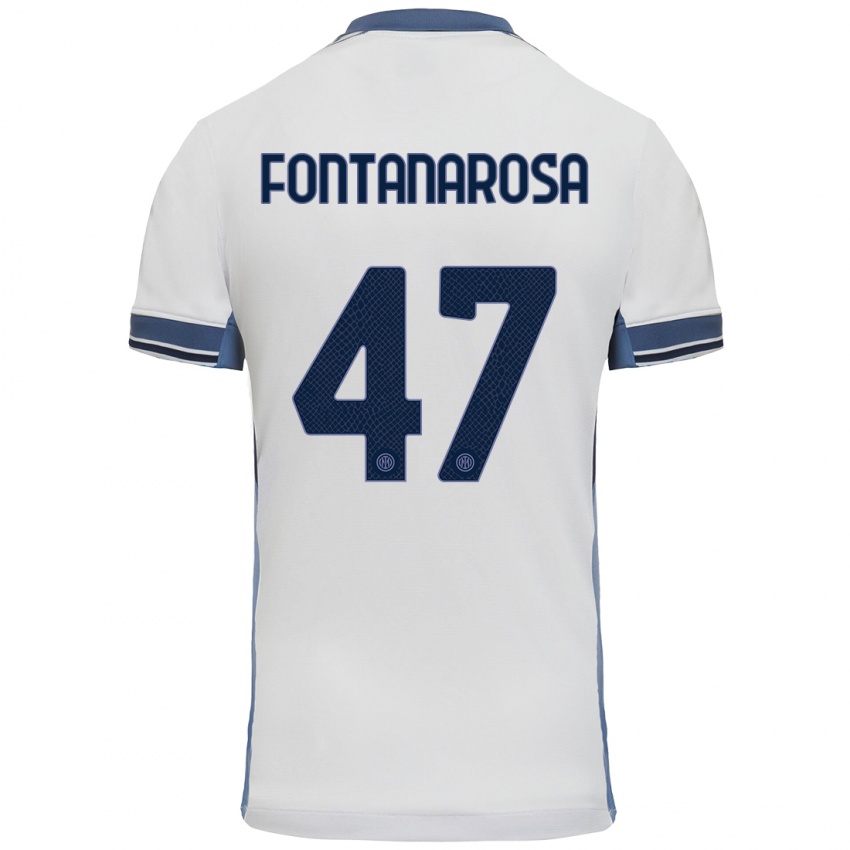 Heren Alessandro Fontanarosa #47 Wit Grijs Uitshirt Uittenue 2024/25 T-Shirt België