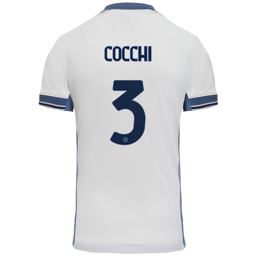 Heren Matteo Cocchi #3 Wit Grijs Uitshirt Uittenue 2024/25 T-Shirt België