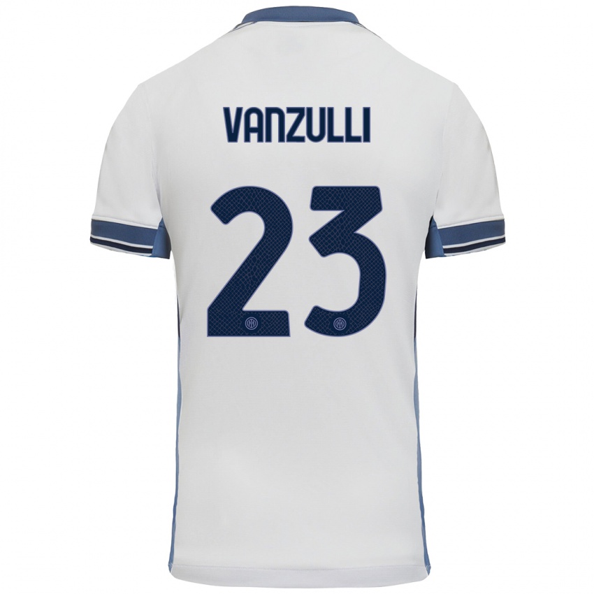 Heren Marco Vanzulli #23 Wit Grijs Uitshirt Uittenue 2024/25 T-Shirt België