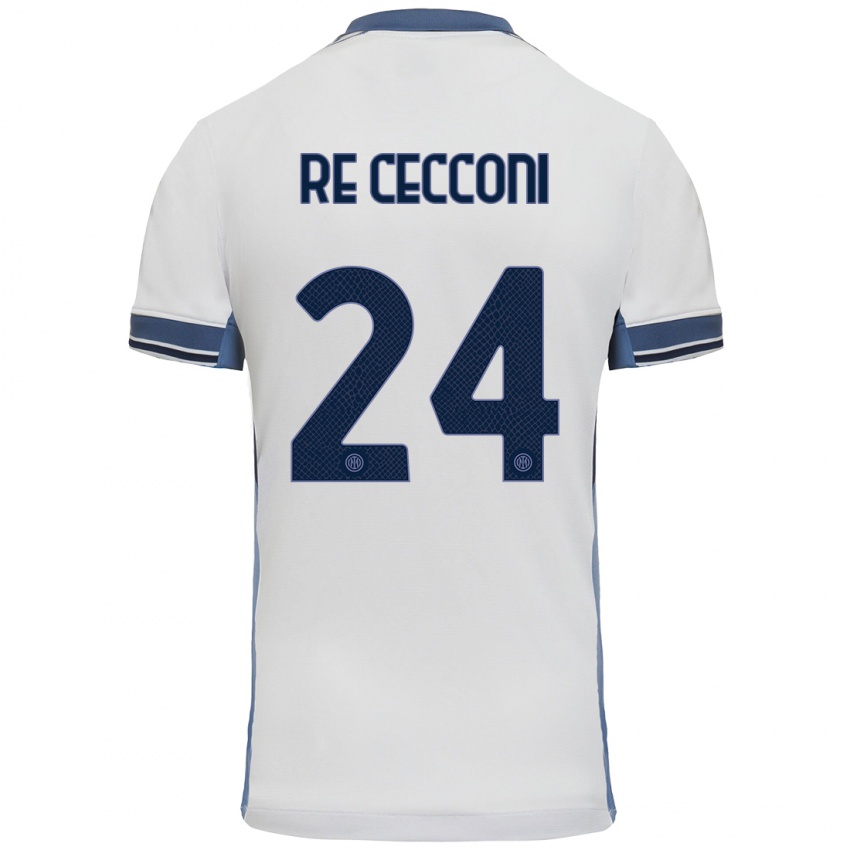 Heren Gabriele Re Cecconi #24 Wit Grijs Uitshirt Uittenue 2024/25 T-Shirt België