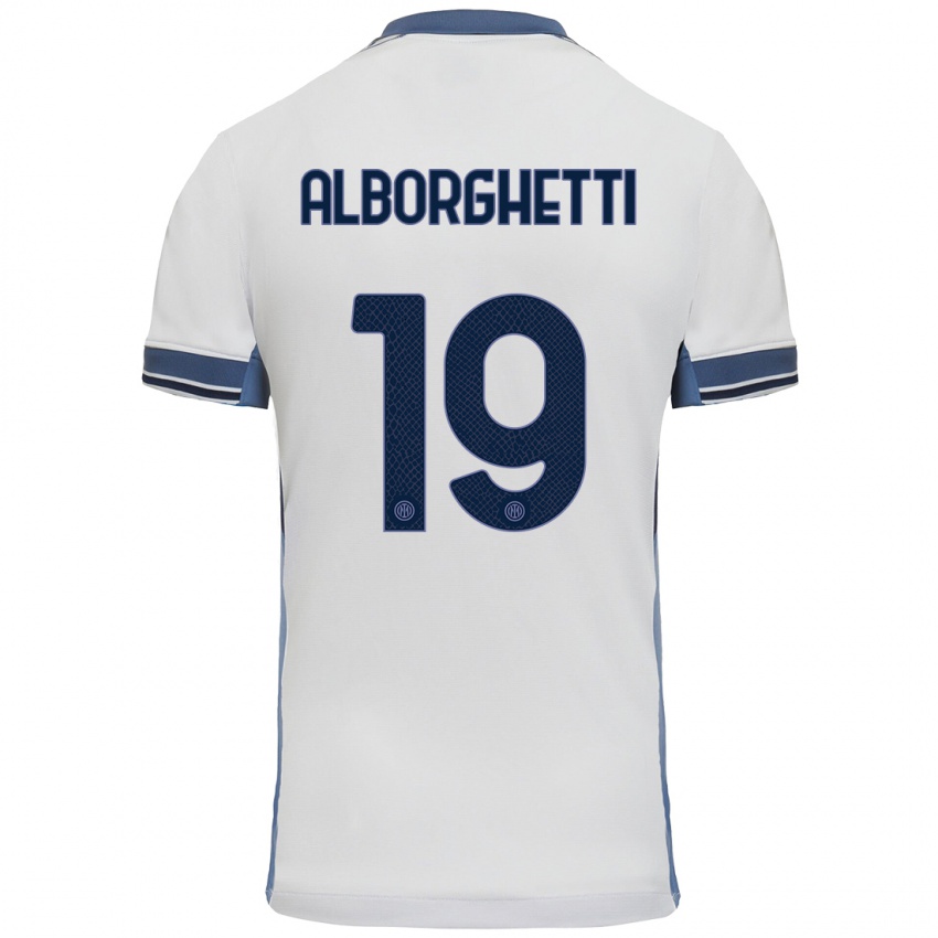 Heren Lisa Alborghetti #19 Wit Grijs Uitshirt Uittenue 2024/25 T-Shirt België