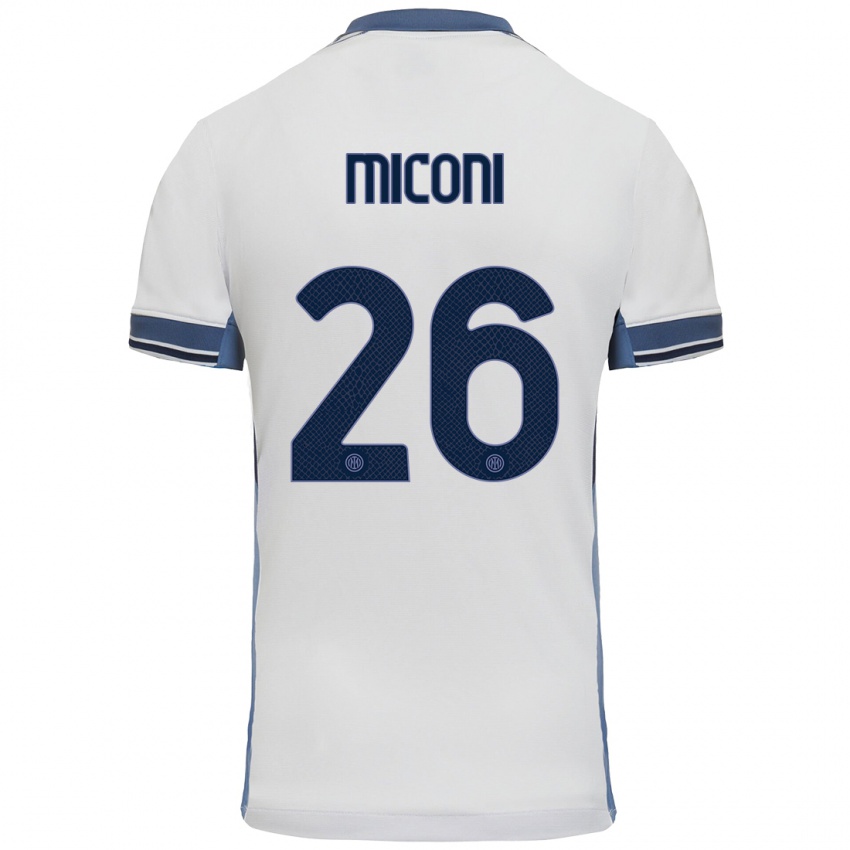 Heren Riccardo Miconi #26 Wit Grijs Uitshirt Uittenue 2024/25 T-Shirt België